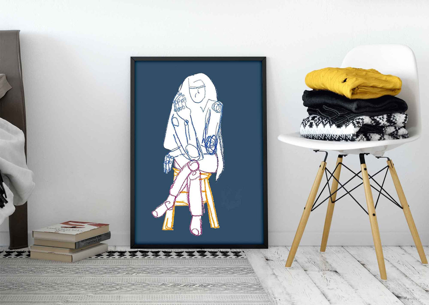 Blue Bold Figurative Print
