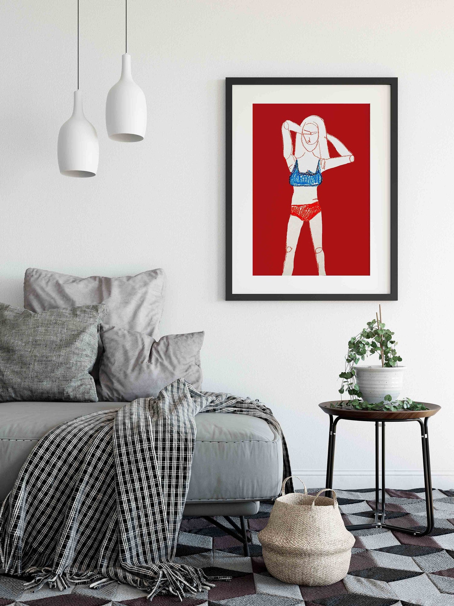 Red Bold Figurative Print