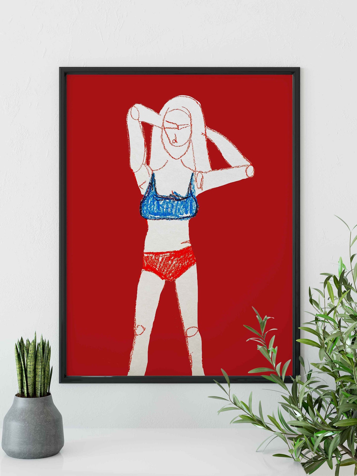 Red Bold Figurative Print