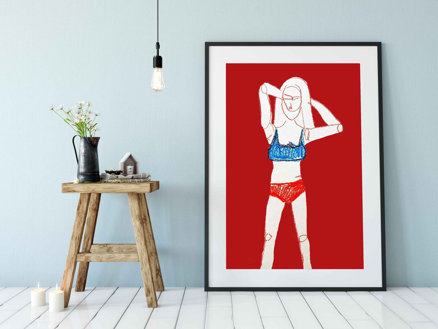Red Bold Figurative Print