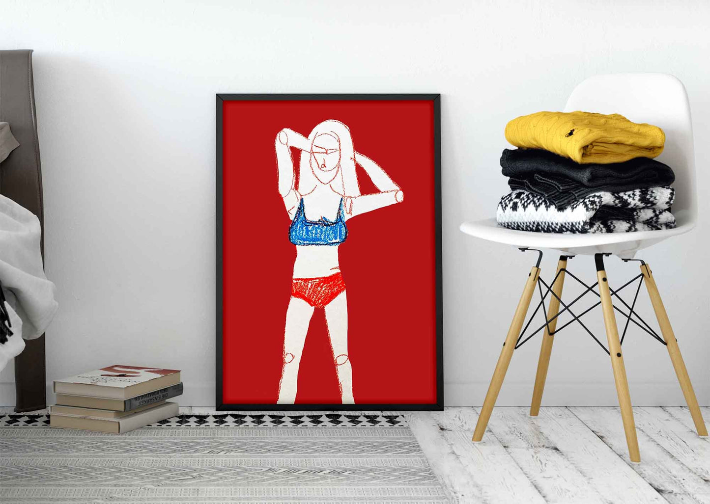 Red Bold Figurative Print