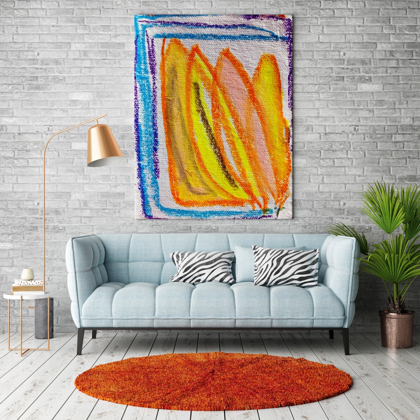 Contemporary Yellow Abstract Art Print
