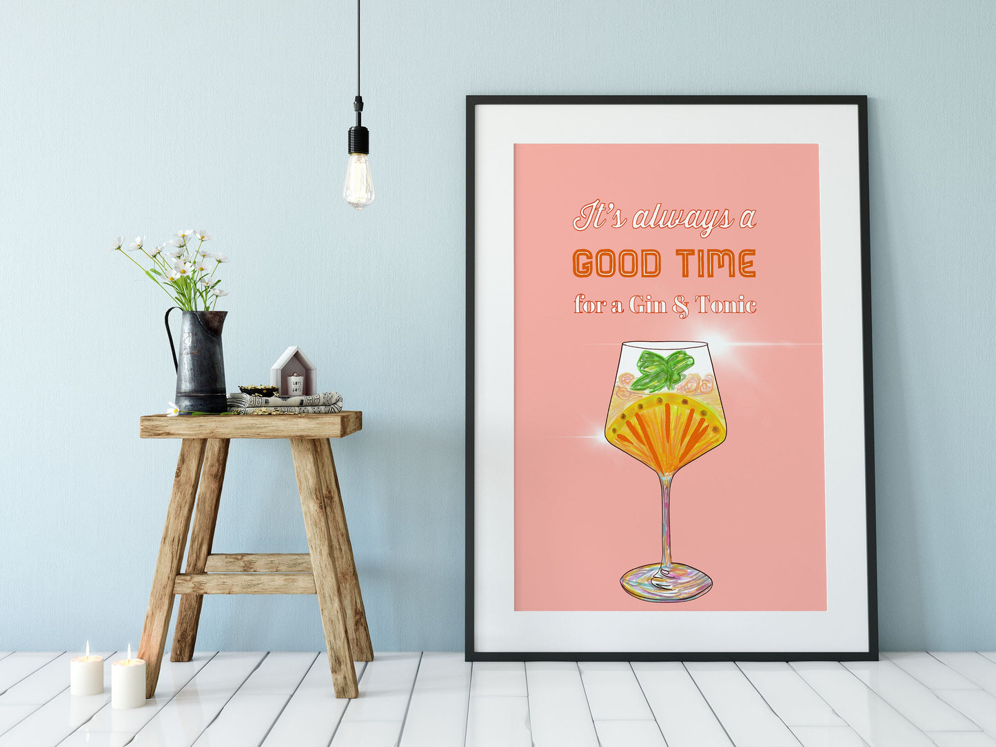 Cocktail Print, Gin and Tonic