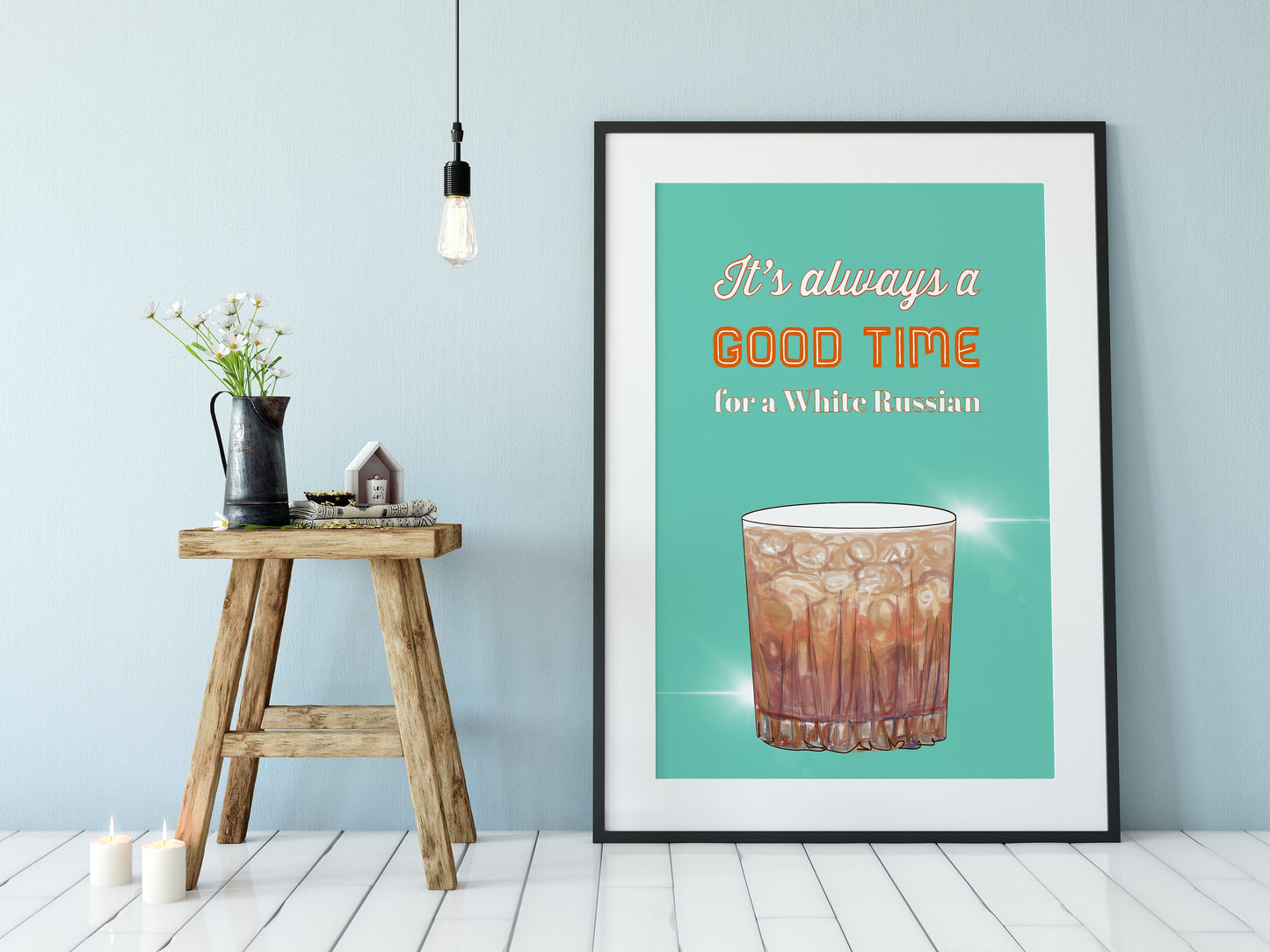 Cocktail Print, White Russian
