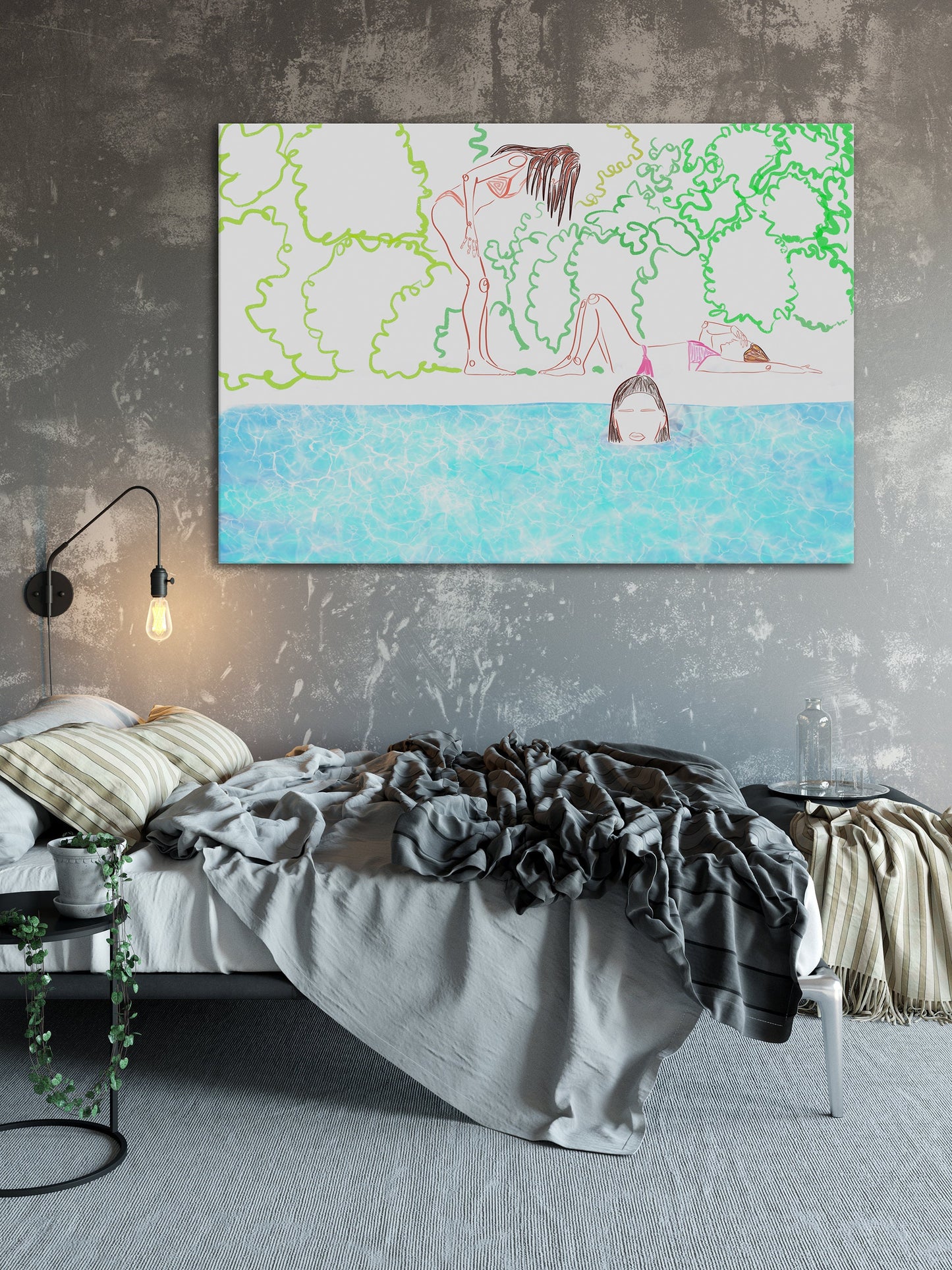 Swimming, Swimming Pool Art Print