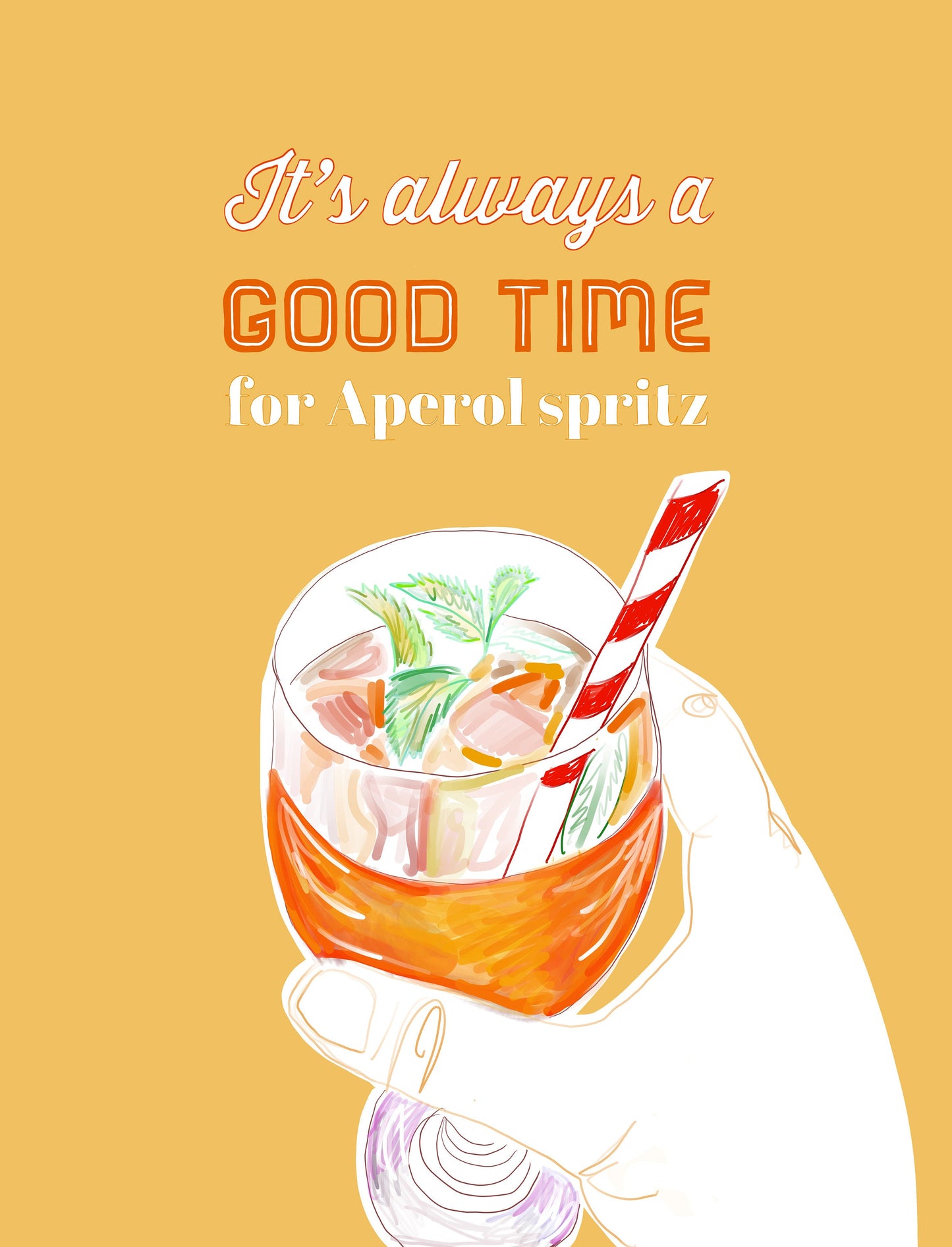 Cocktail Print, Aperol Spritz