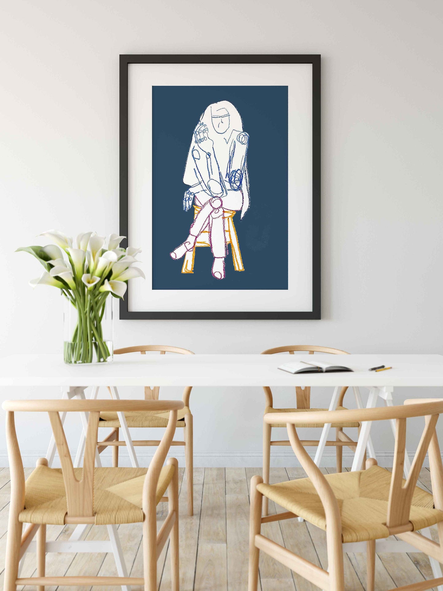 Blue Bold Figurative Print