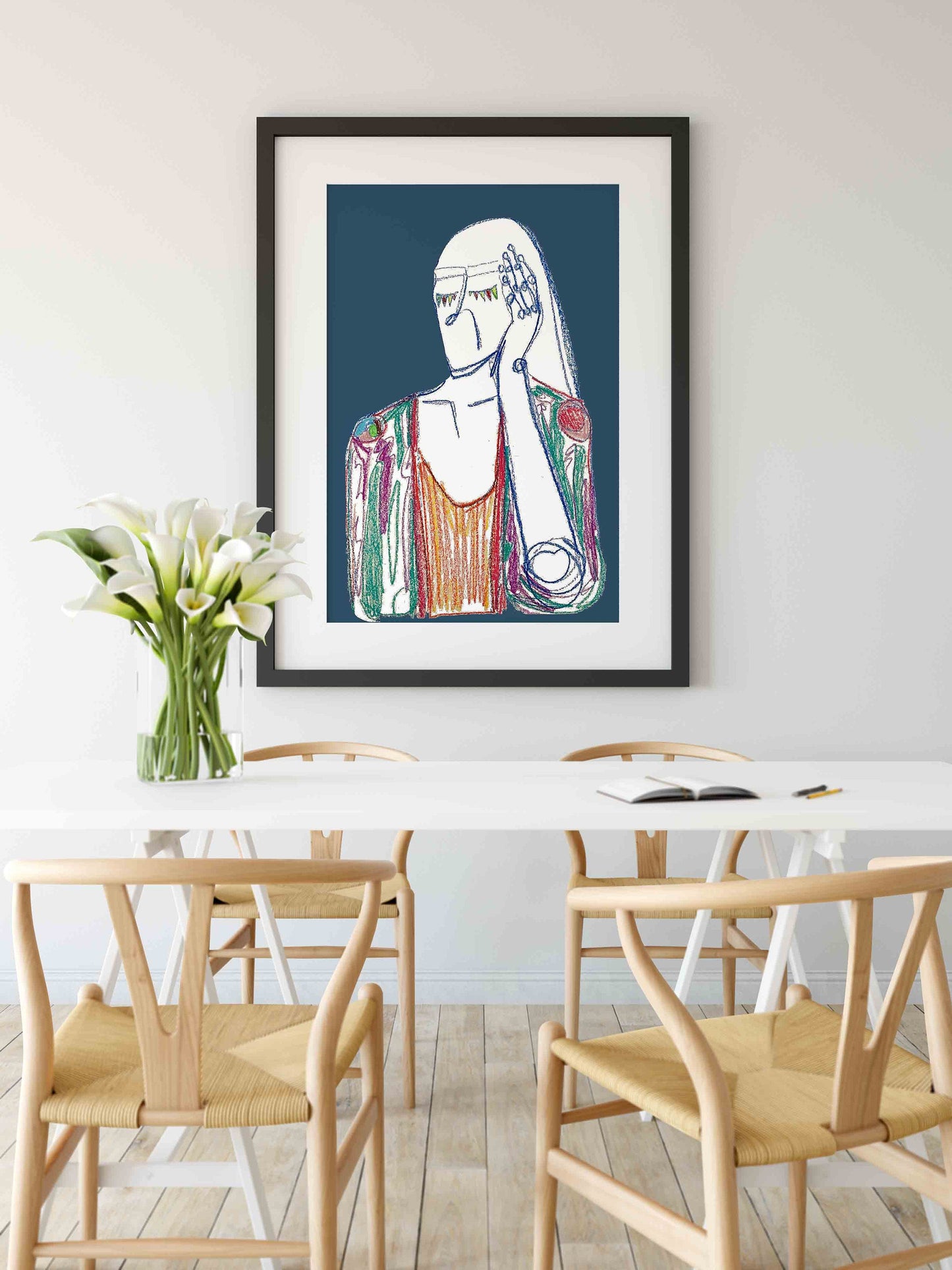 Blue Bold Figurative Print
