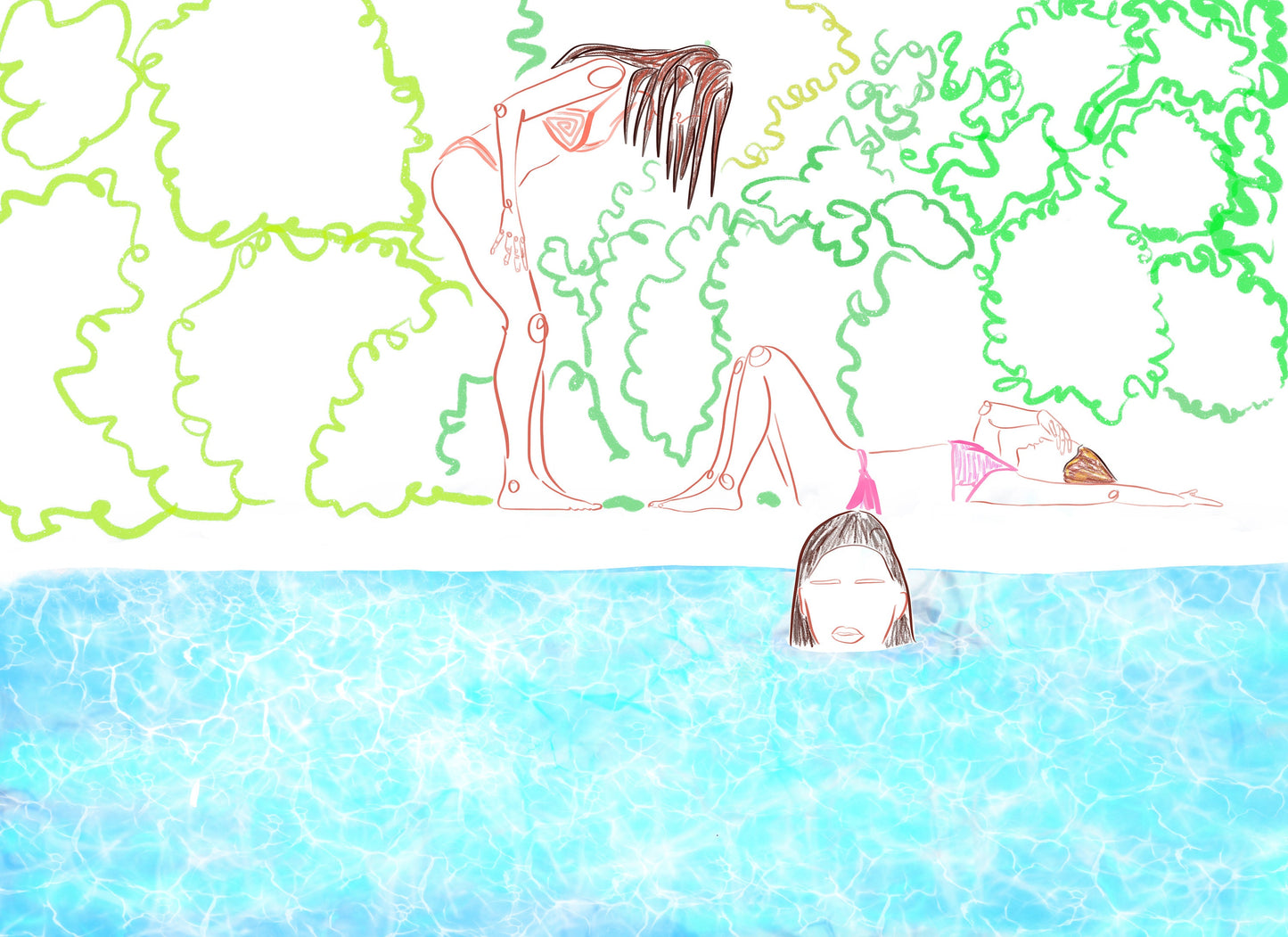 Swimming, Swimming Pool Art Print