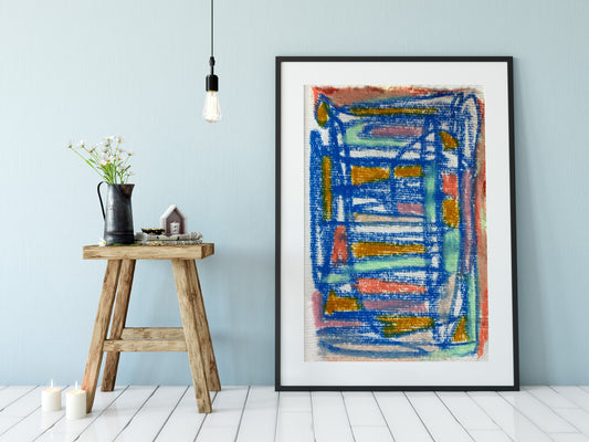 Contemporary Blue Abstract Art Print