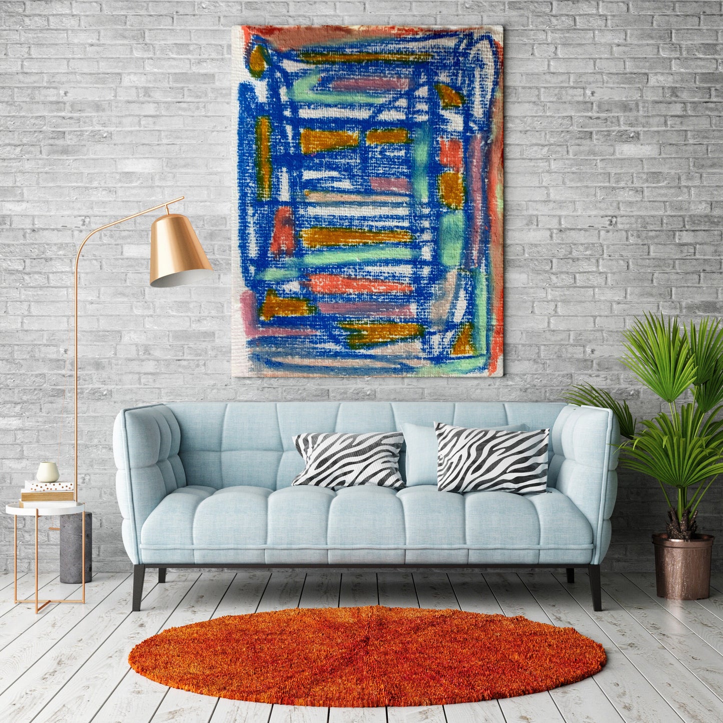 Contemporary Blue Abstract Art Print