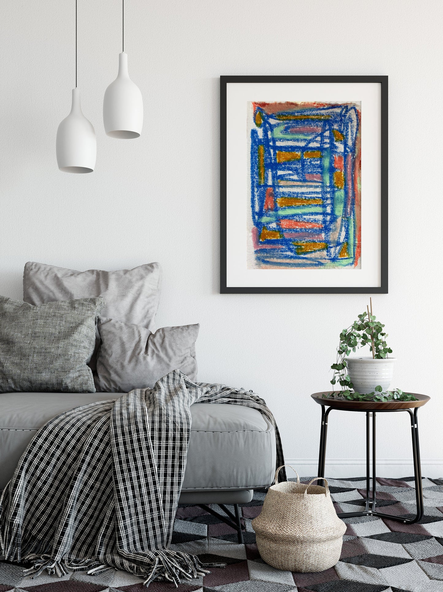 Contemporary Blue Abstract Art Print