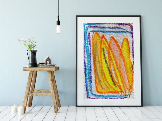 Contemporary Yellow Abstract Art Print