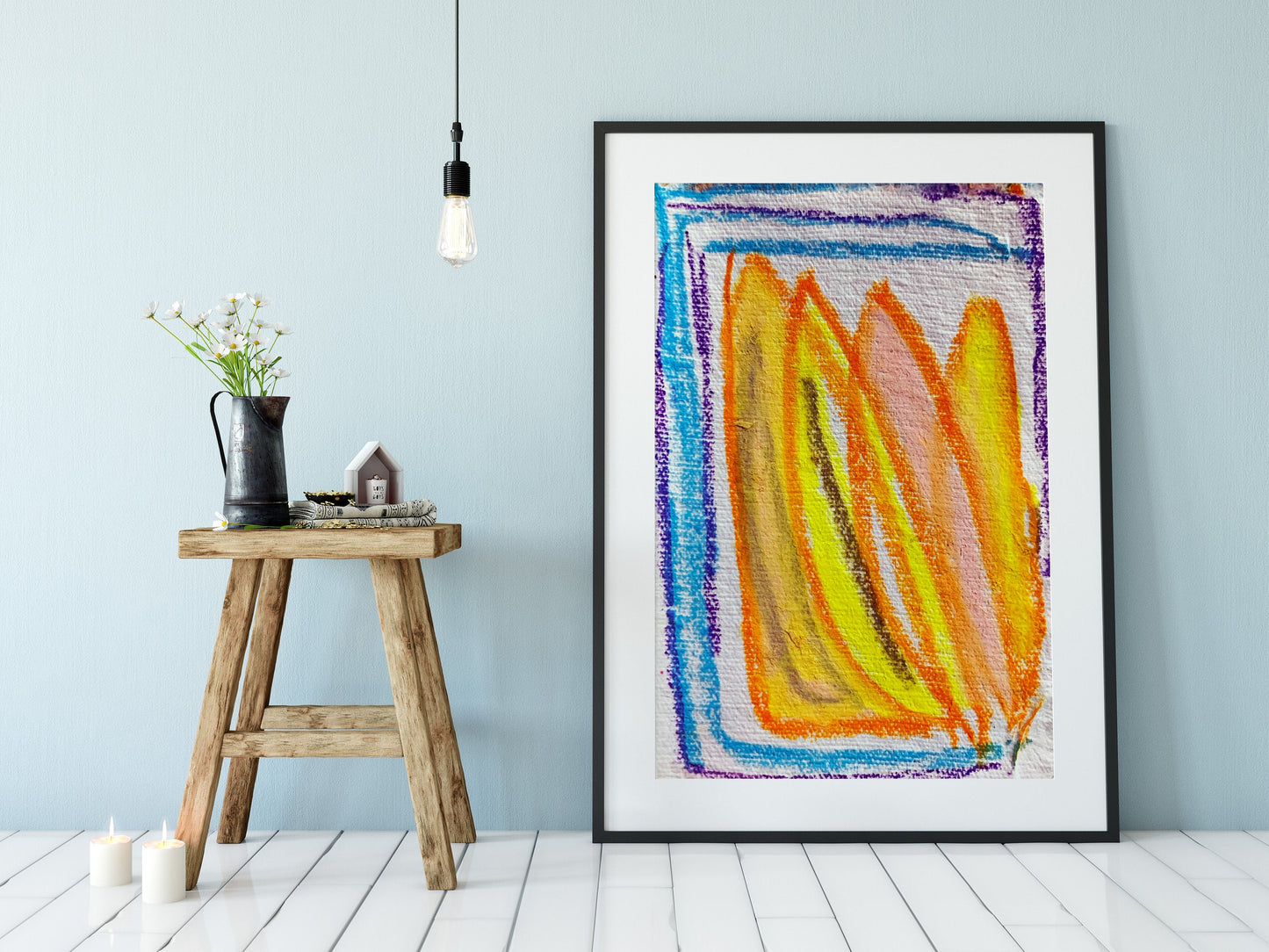 Contemporary Yellow Abstract Art Print