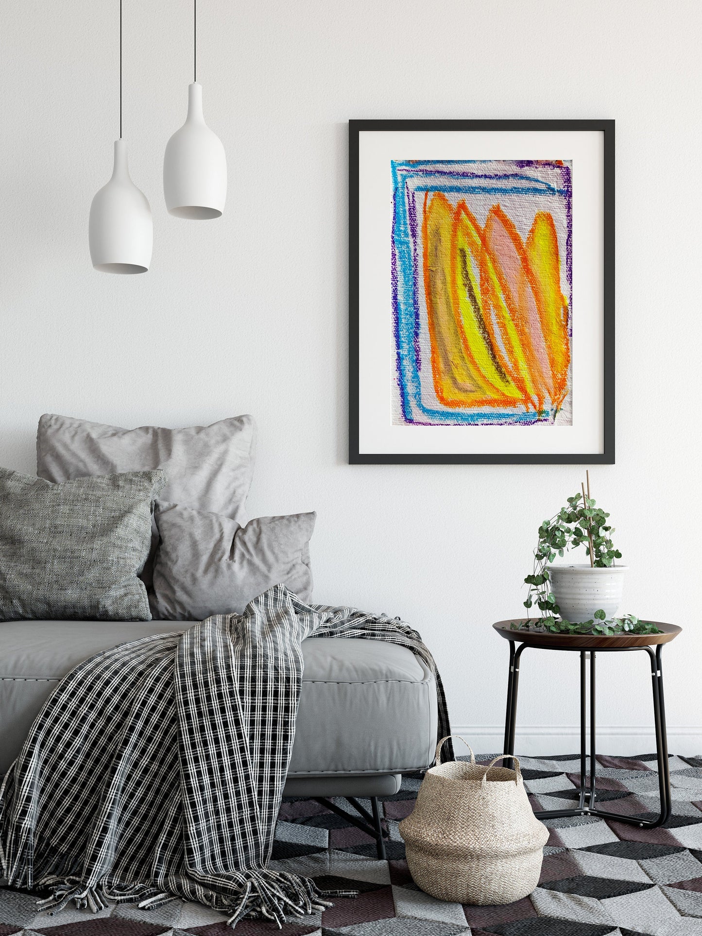 Contemporary Yellow Abstract Art Print