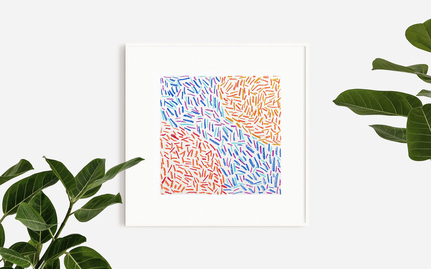 Geometric Contemporary Red and Blue Abstract Art Print