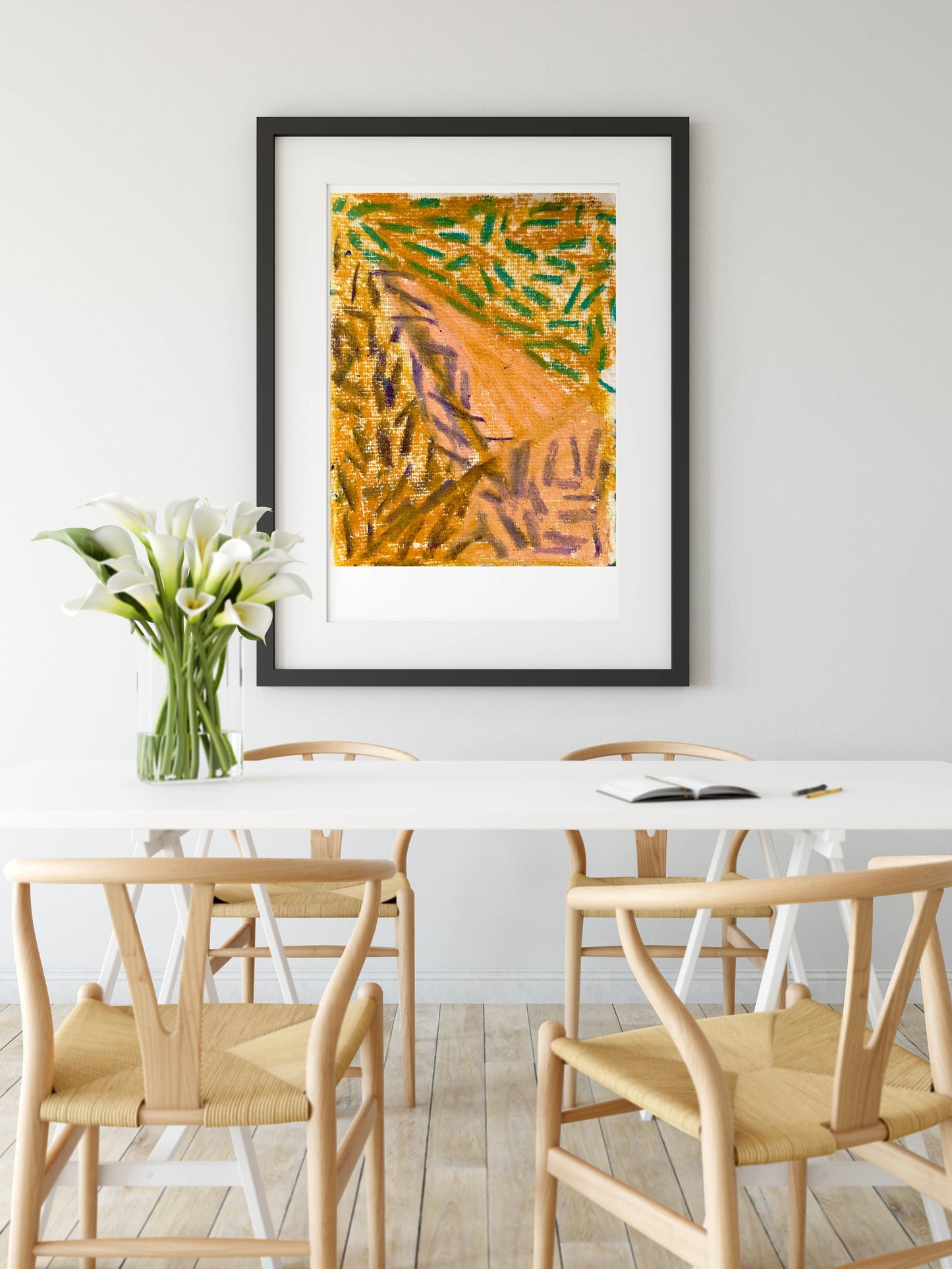 Geometric Contemporary Yellow Abstract Art Print