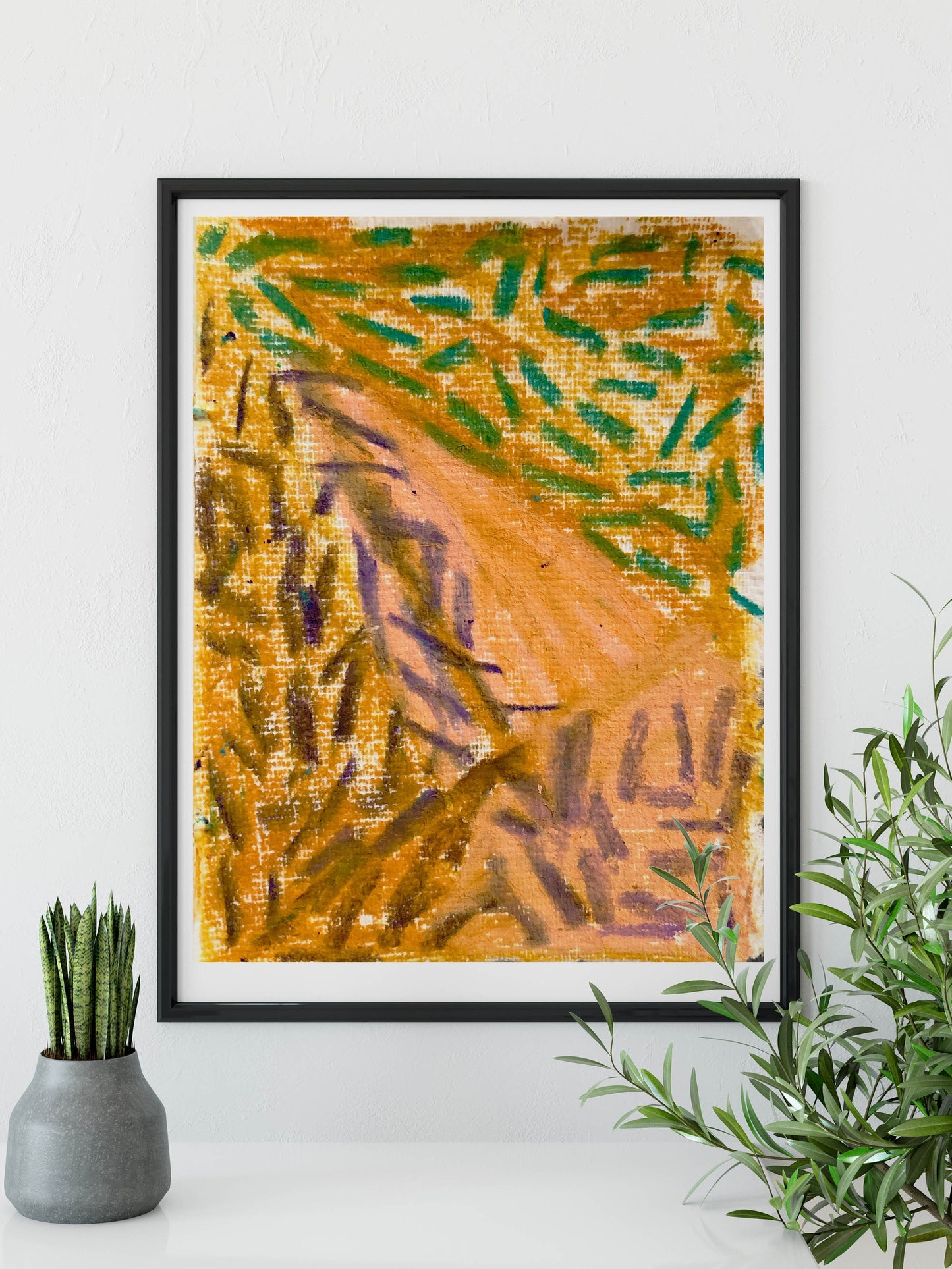 Geometric Contemporary Yellow Abstract Art Print