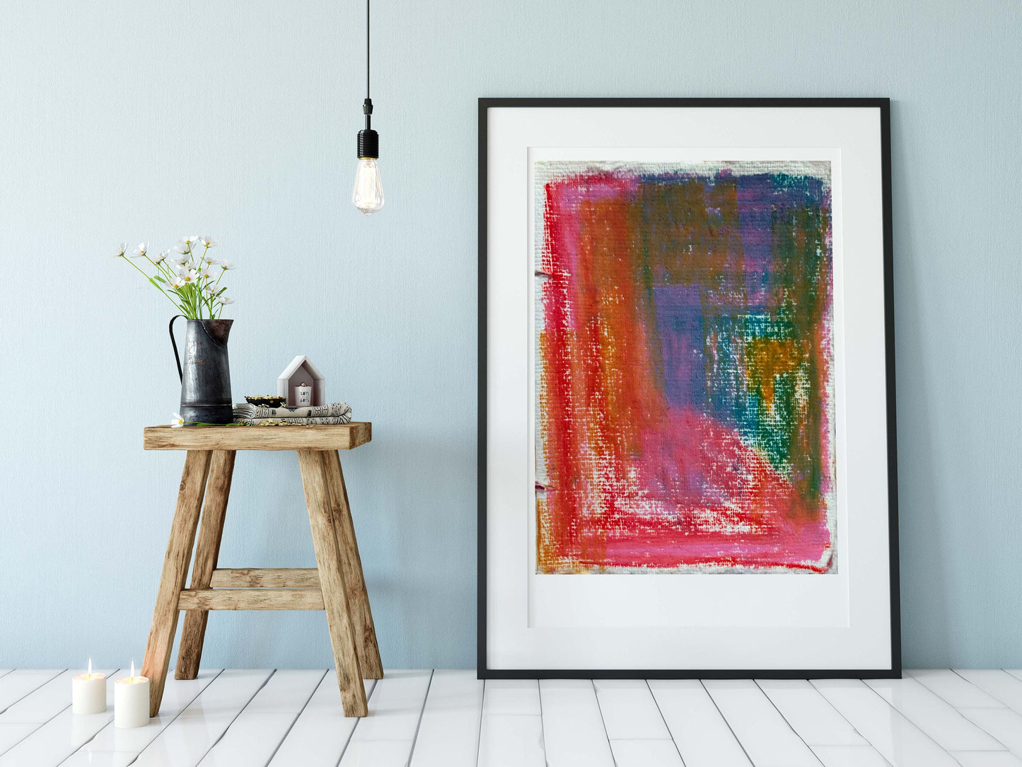 Geometric Contemporary Red Abstract Art Print