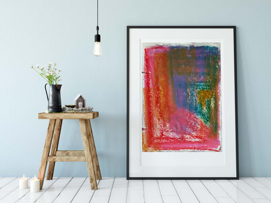 Geometric Contemporary Red Abstract Art Print