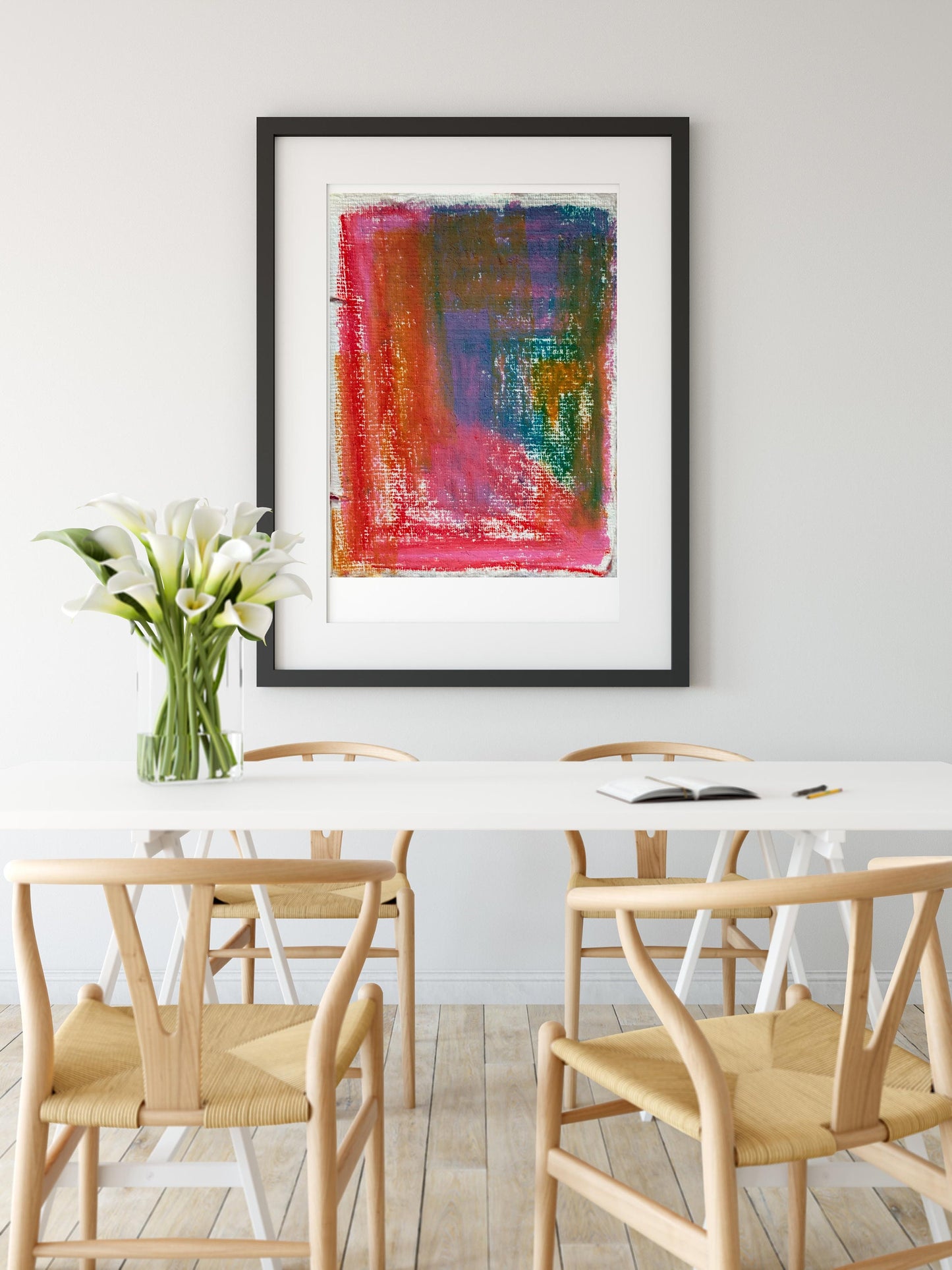 Geometric Contemporary Red Abstract Art Print