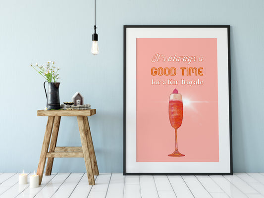 Cocktail Print, Kir Royale