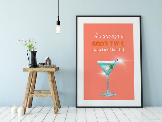 Cocktail Print, Dry Martini