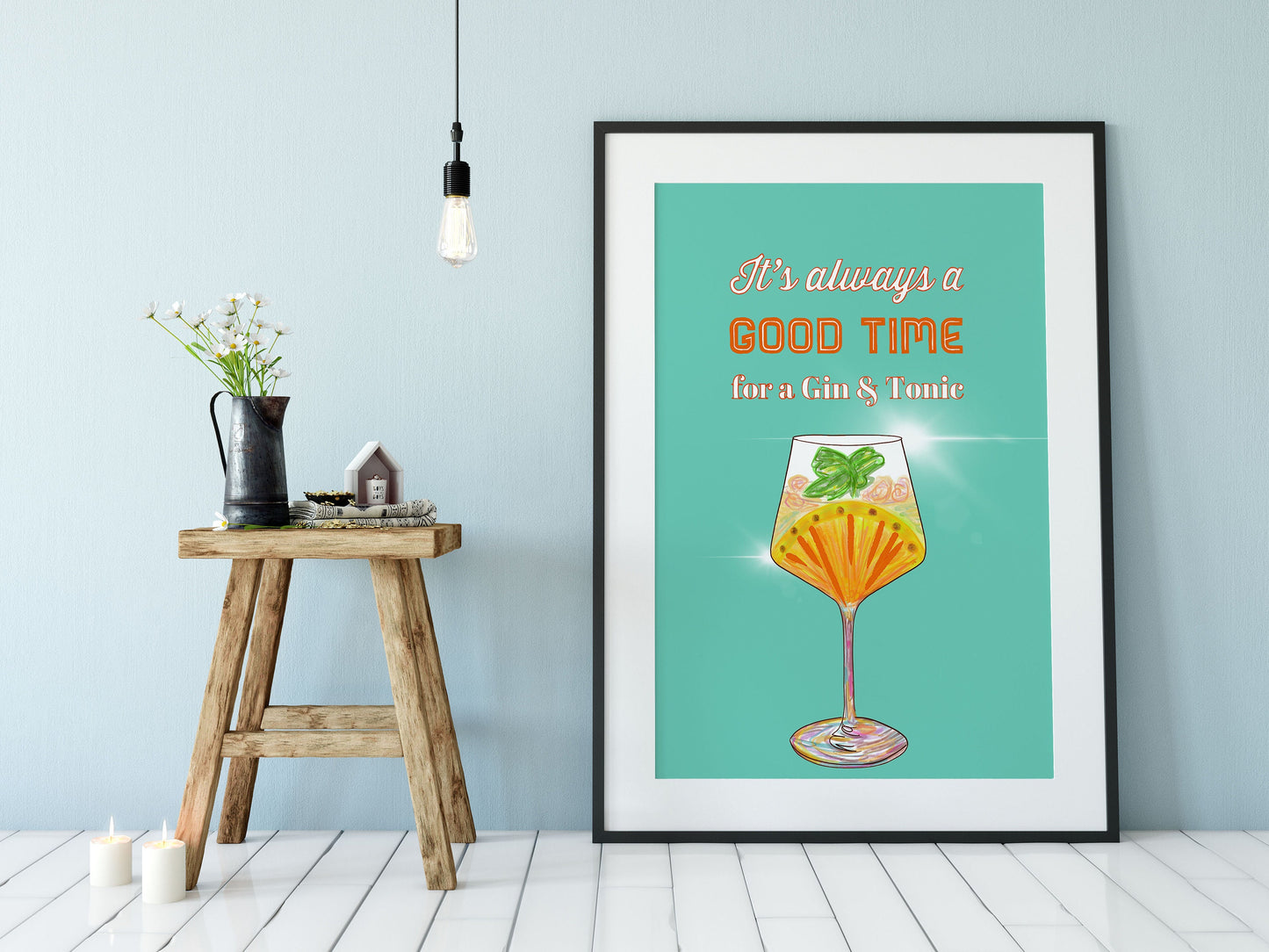 Cocktail Print, Gin and Tonic