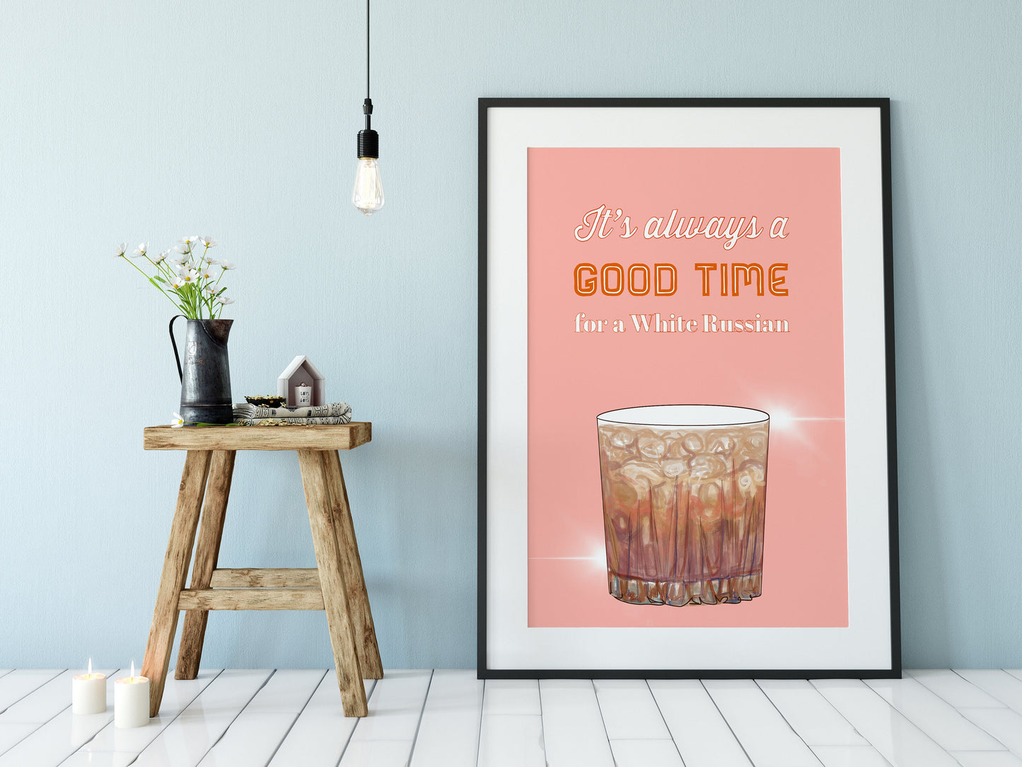 Cocktail Print, White Russian